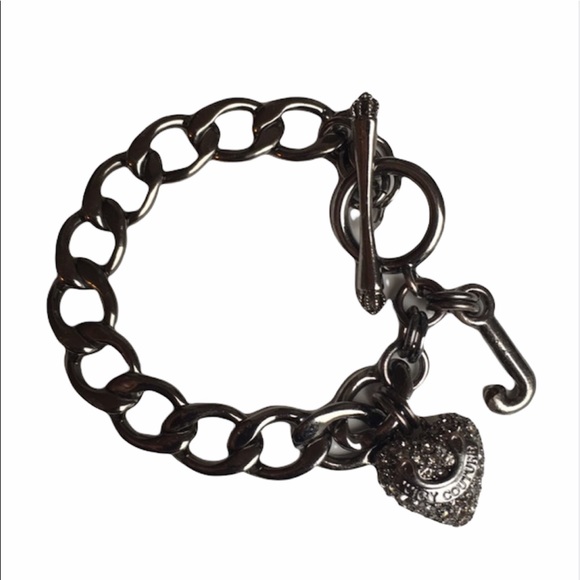 Juicy Couture bracelet gun metal toggle closure